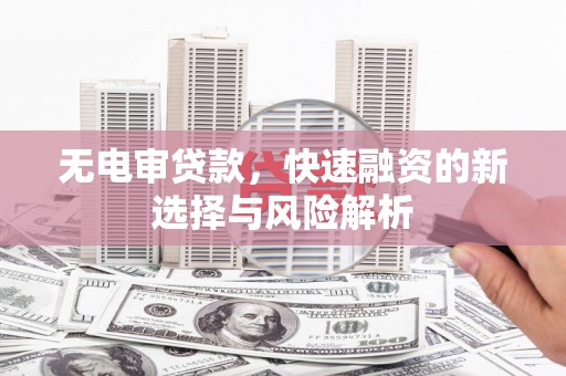 文成无电审贷款，快速融资的新选择与风险解析
