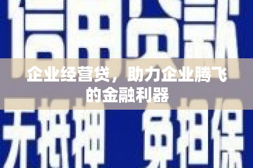 文成企业经营贷，助力企业腾飞的金融利器