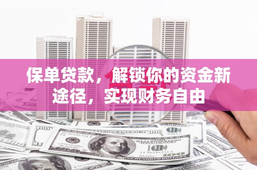 文成保单贷款，解锁你的资金新途径，实现财务自由