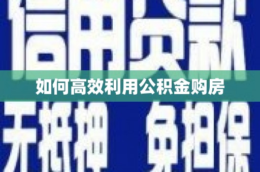 文成如何高效利用公积金购房